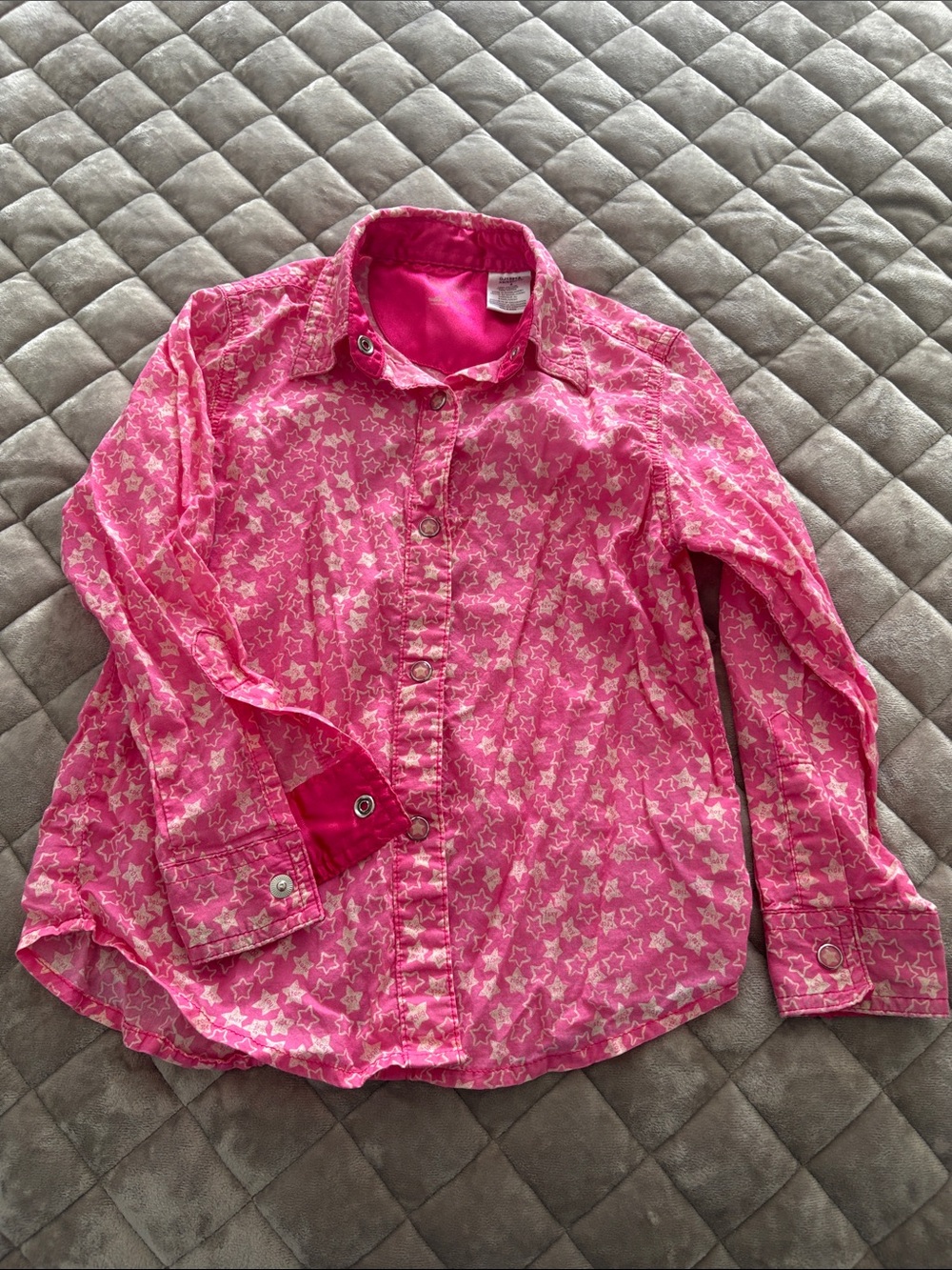 Girls' Pink Star-Print Button-Up Shirt ⭐️Reach for the Stars”